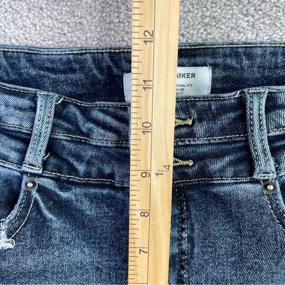 BKE Parker Jeans Women’s 29X27.5* Blue Bootcut High Rise Dark Denim Distressed - Picture 10 of 13